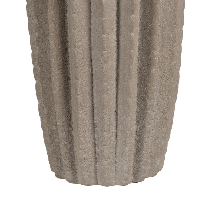 Vază decorativă din ceramică bej aspect piatră model striat vertical [6]