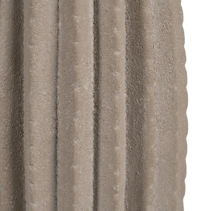 Vază decorativă din ceramică bej aspect piatră model striat vertical [5]