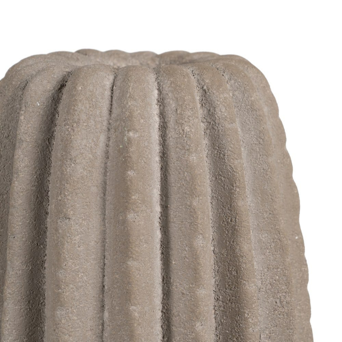 Vază decorativă din ceramică bej aspect piatră model striat vertical [4]