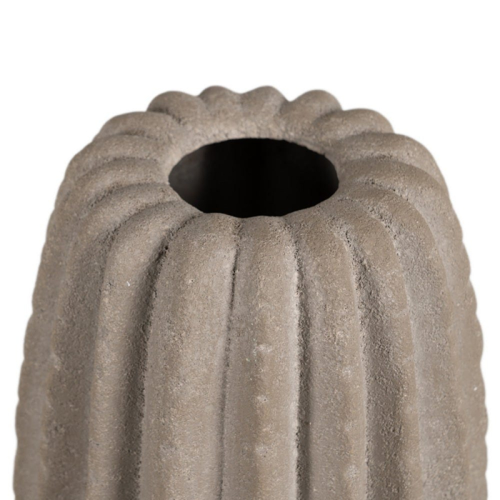 Vază decorativă din ceramică bej aspect piatră model striat vertical [3]