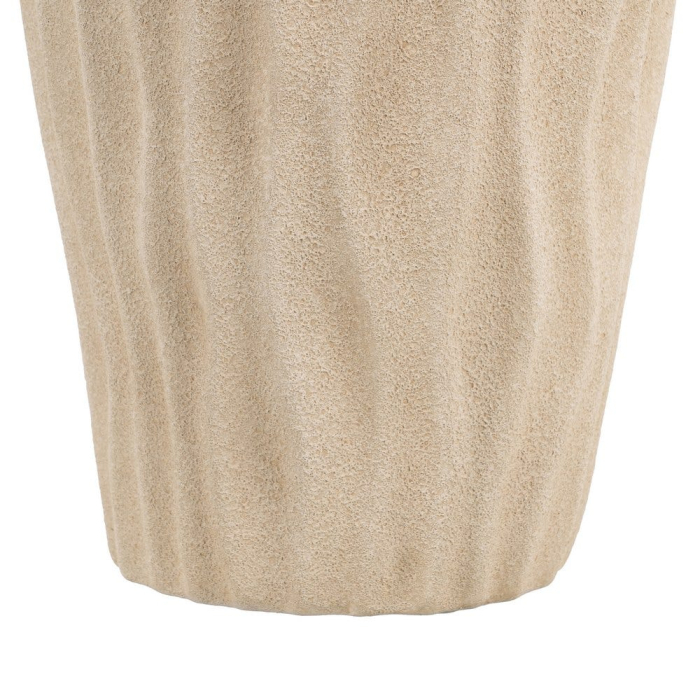 Vază decorativă din ceramică bej model ondulat formă alungită [6]