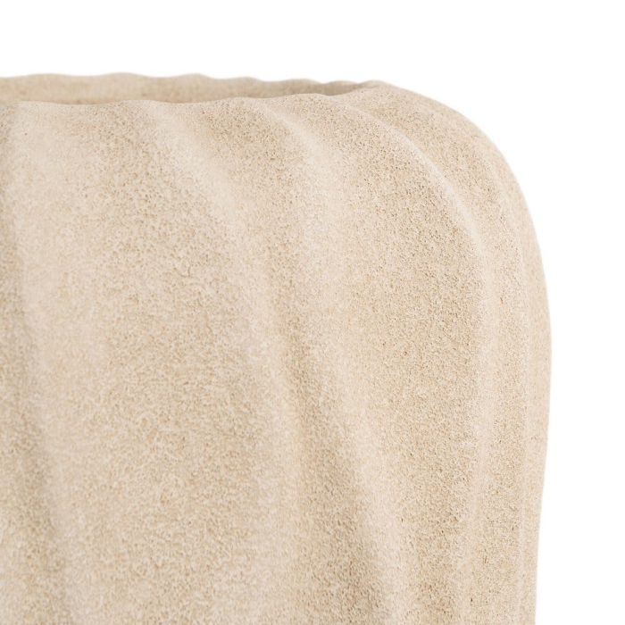 Vază decorativă din ceramică bej model ondulat formă alungită [4]