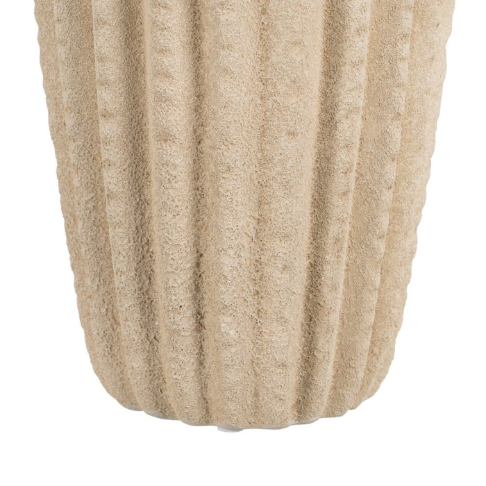 Vază decorativă din ceramică bej model striat vertical formă alungită [6]