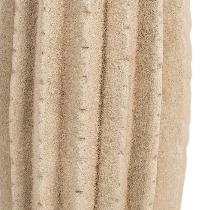 Vază decorativă din ceramică bej model striat vertical formă alungită îngustă [5]