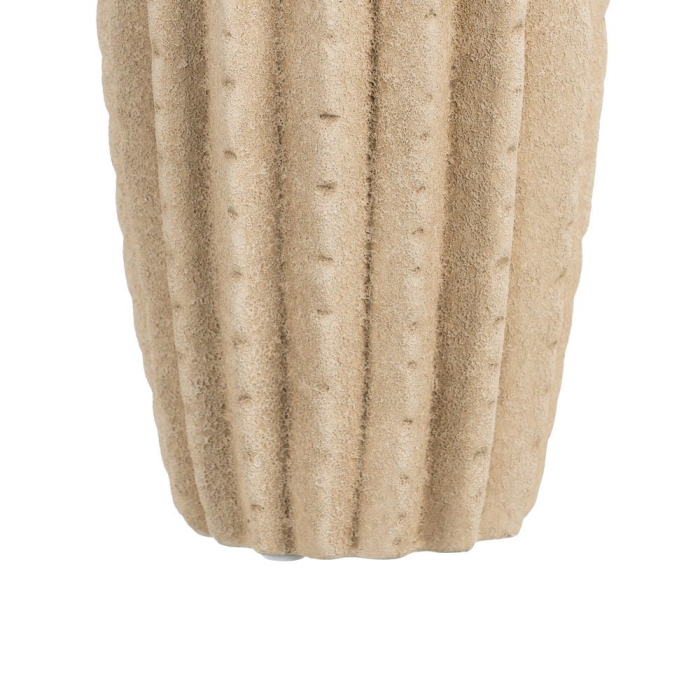 Vază decorativă din ceramică bej model striat vertical formă alungită îngustă [6]