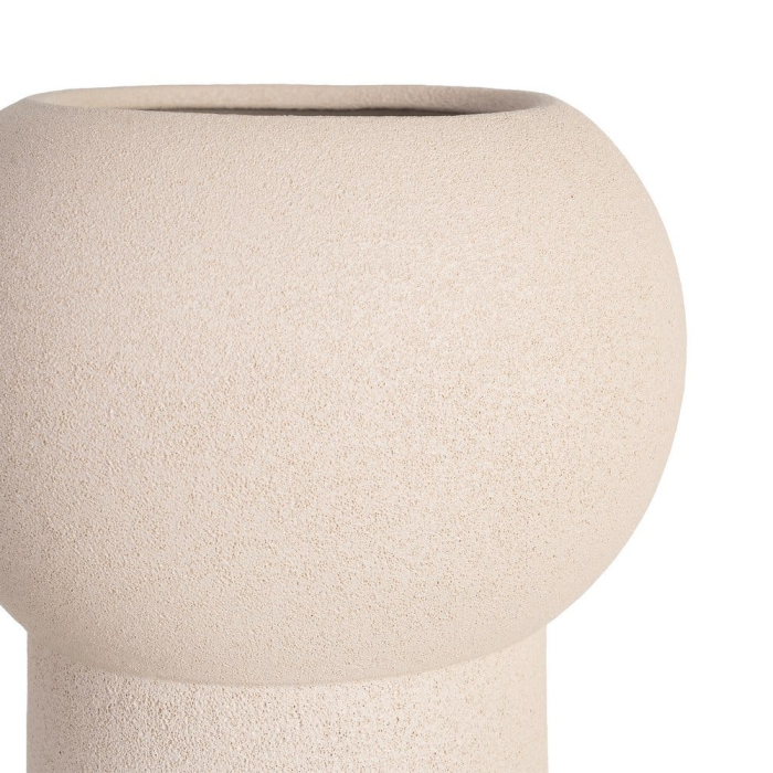 Vază decorativă din ceramică crem cu cap rotund și bază cilindrică [5]