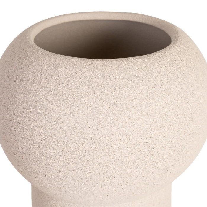 Vază decorativă din ceramică crem cu cap rotund și bază cilindrică [4]