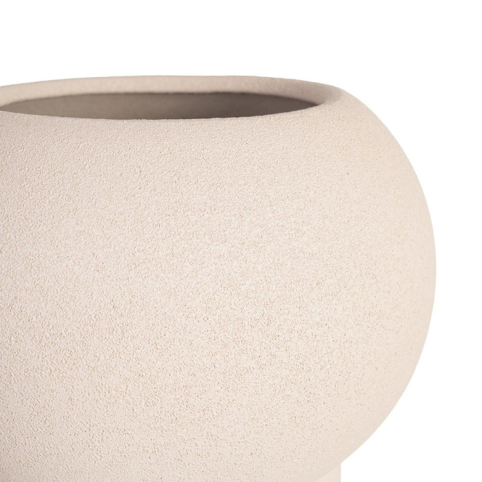 Vază decorativă din ceramică crem cu cap rotund și bază cilindrică [3]