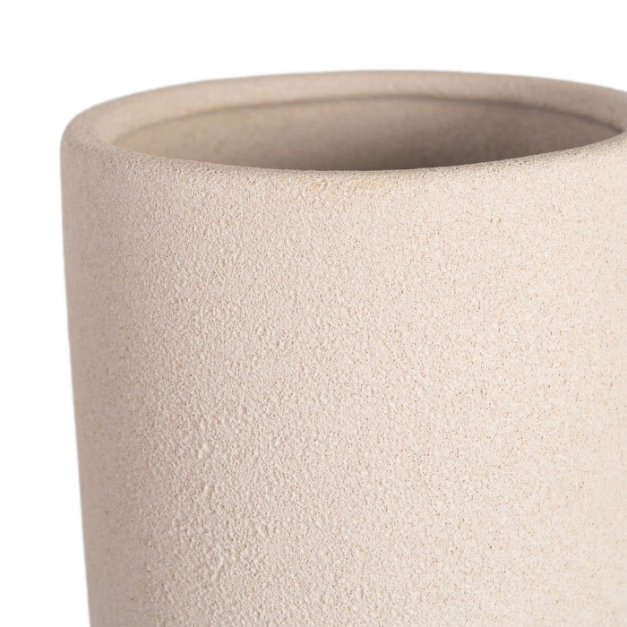 Vază decorativă din ceramică crem cu formă cilindrică și bază rotundă [3]