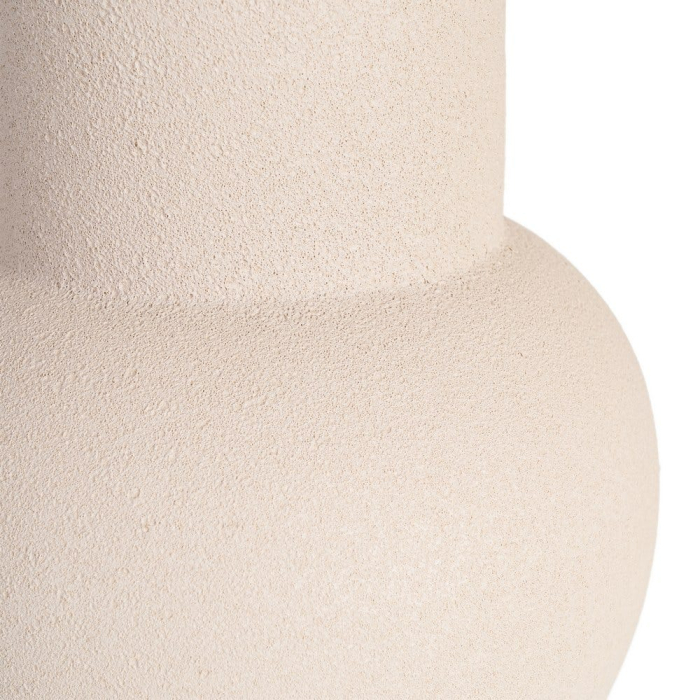 Vază decorativă din ceramică crem cu formă cilindrică și bază rotundă [5]