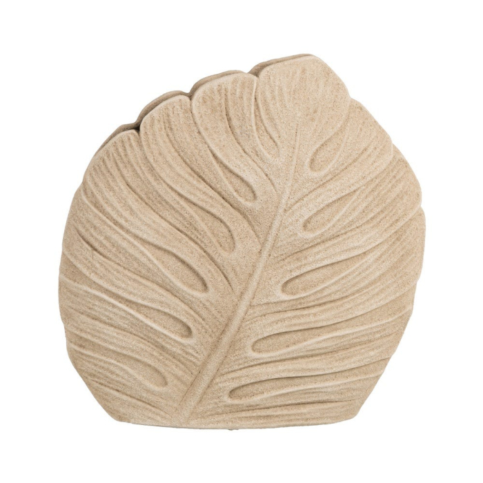 Vază decorativă ceramică crem formă frunză reliefată [3]