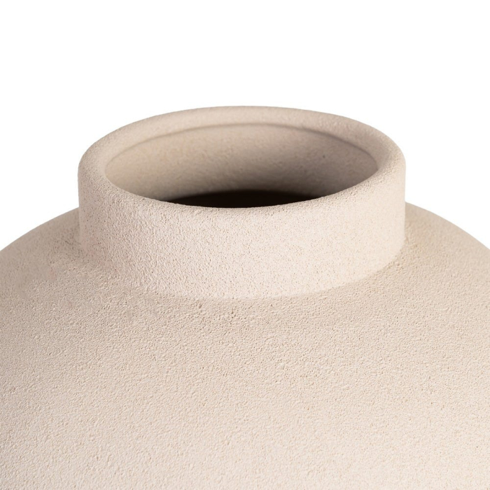 Vază decorativă din ceramică crem cu formă rotundă [5]