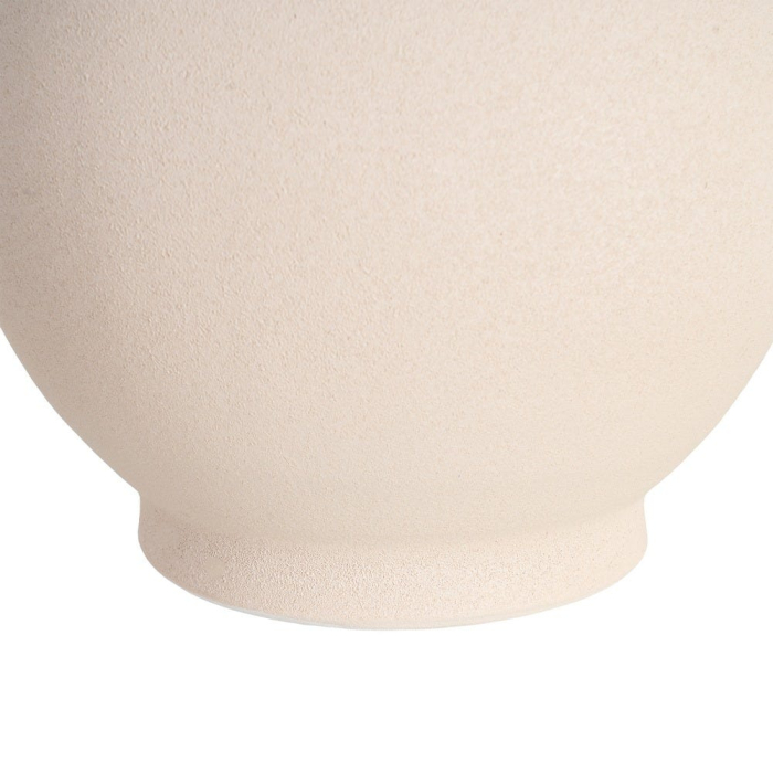 Vază decorativă din ceramică crem cu formă rotundă [6]