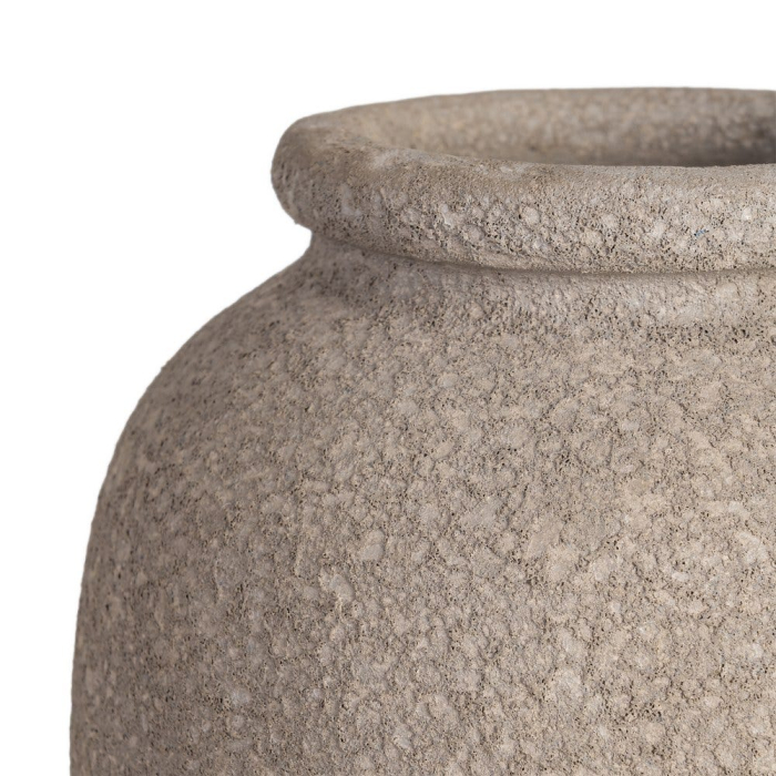 Vază decorativă ceramică crem formă rotunjită [4]