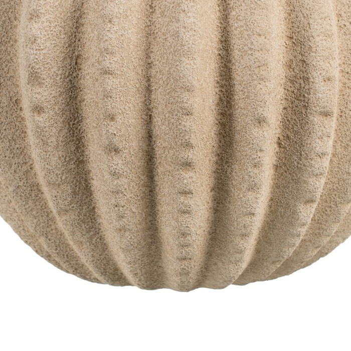 Vază decorativă din ceramică crem cu model striat formă rotunjită [6]