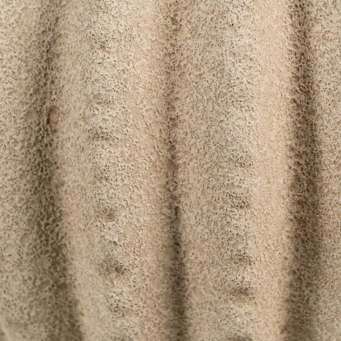 Vază decorativă din ceramică crem cu model striat formă rotunjită [5]