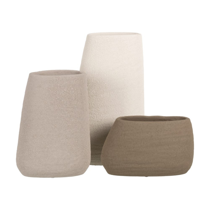 Vază decorativă ceramică gri aspect piatră conică [2]