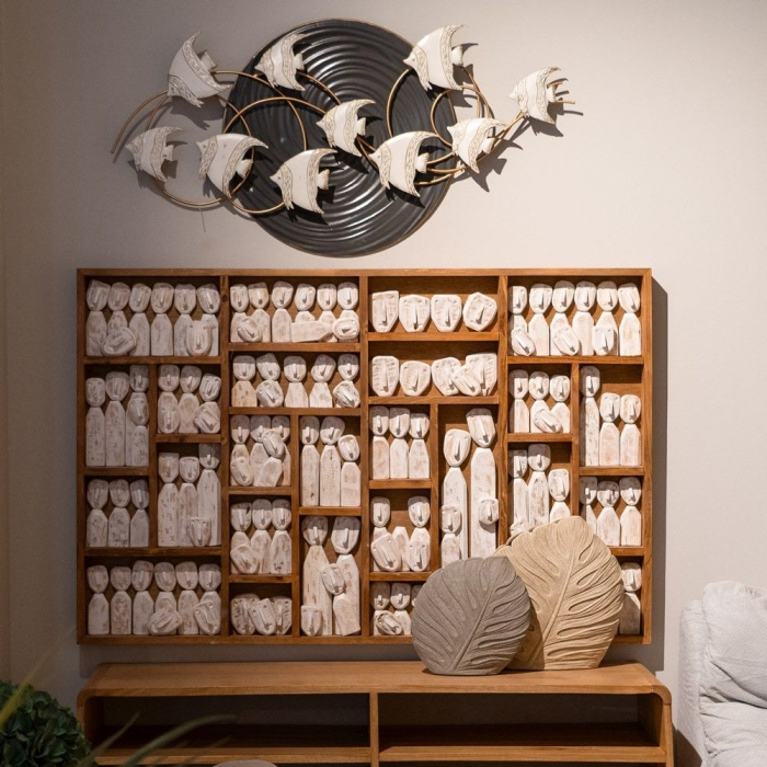 Vază decorativă ceramică gri formă frunză reliefată [2]