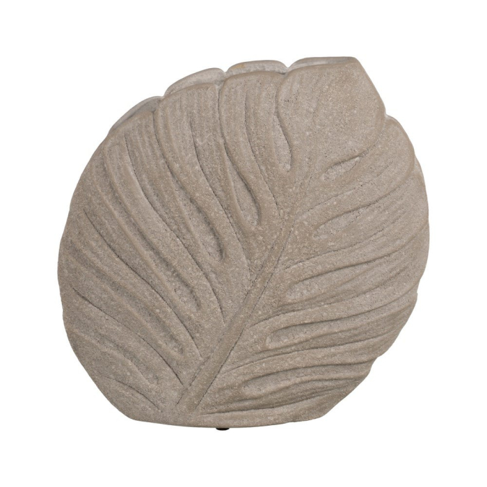 Vază decorativă ceramică gri formă frunză reliefată [4]