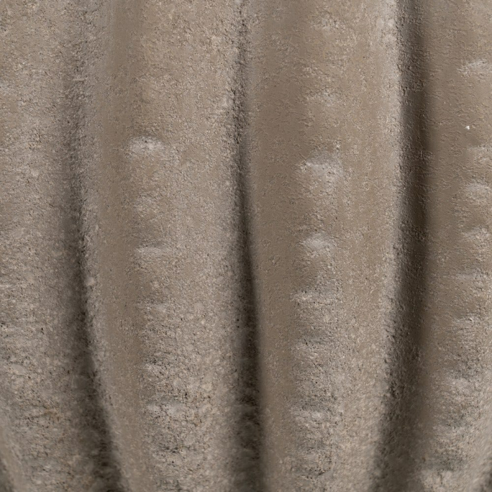 Vază decorativă din ceramică gri închis cu model striat formă rotunjită [5]