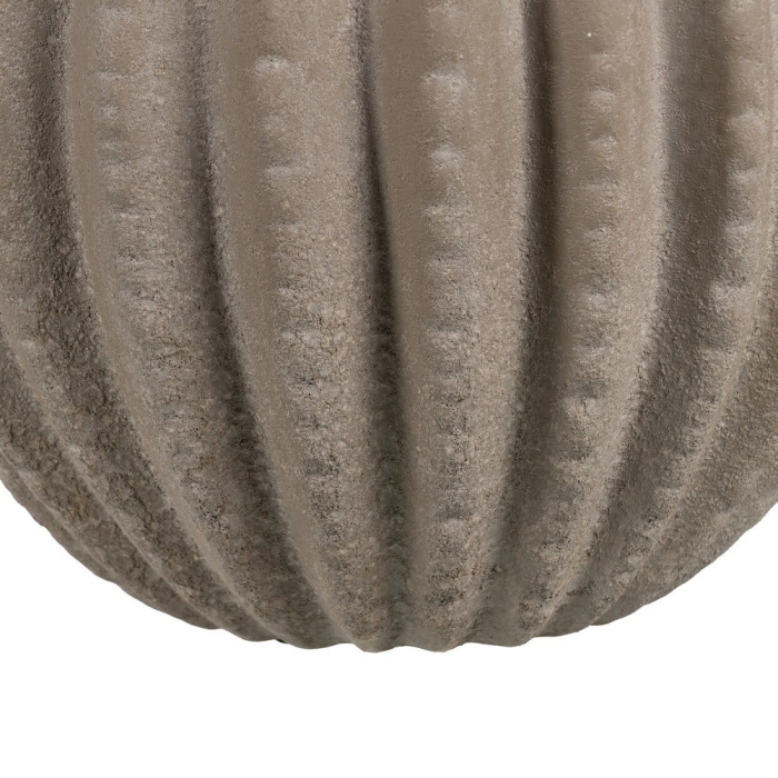 Vază decorativă din ceramică gri închis cu model striat formă rotunjită [6]