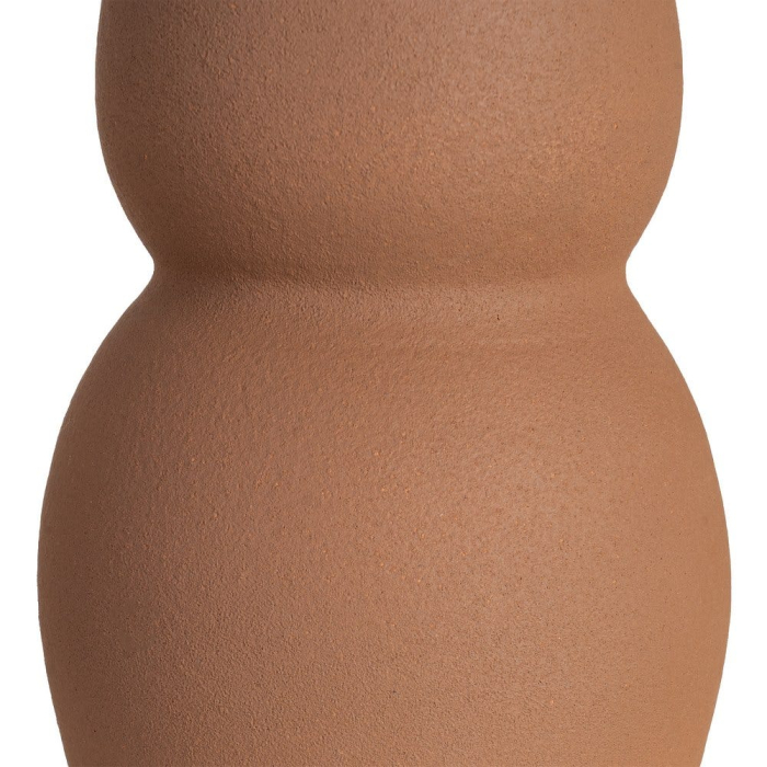 Vază decorativă din ceramică maro cu formă sculpturală rotunjită [5]