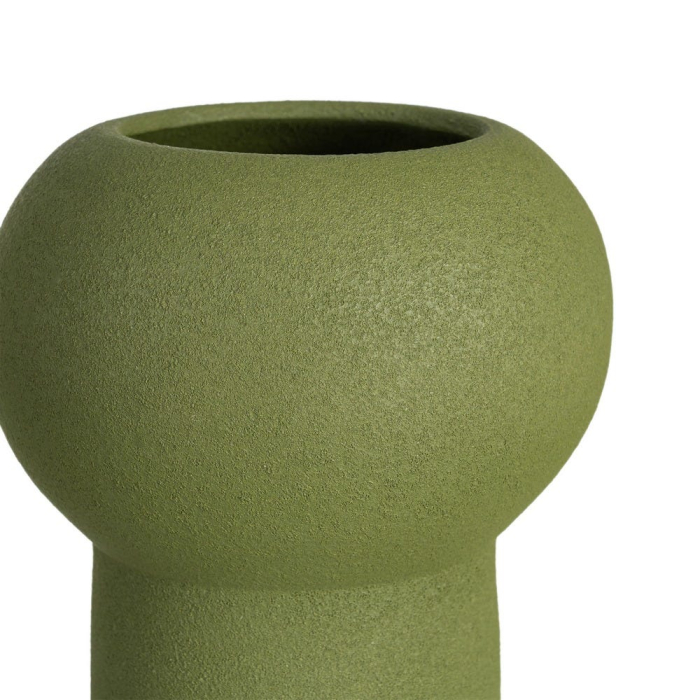 Vază decorativă din ceramică verde cu formă cilindrică și cap rotund [4]