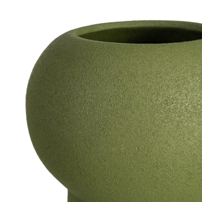 Vază decorativă din ceramică verde cu formă cilindrică și cap rotund [3]