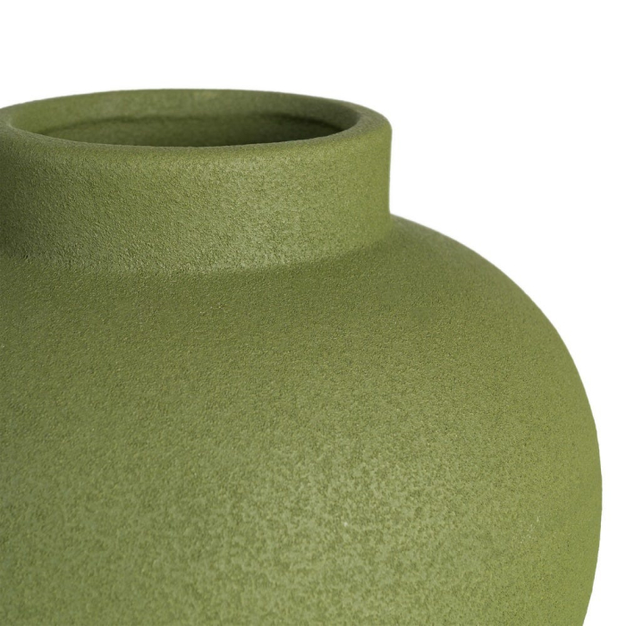 Vază decorativă din ceramică verde cu formă rotundă [3]