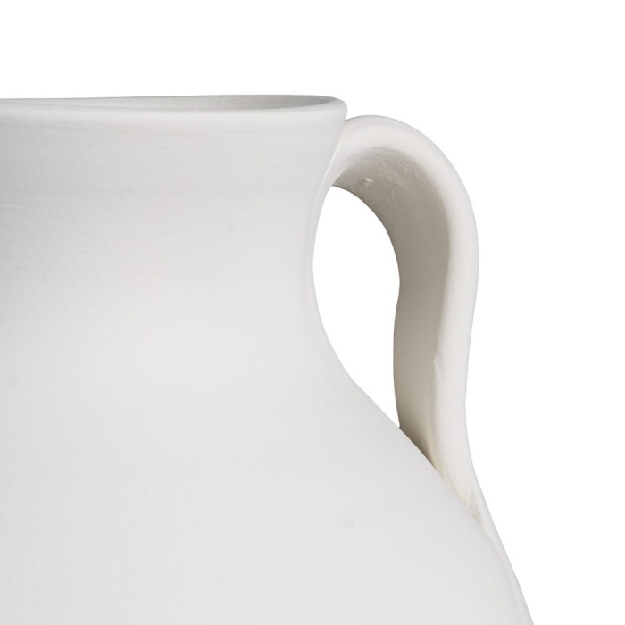 Vază decorativă lut alb două toarte [4]