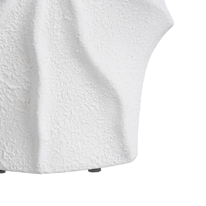 Vază decorativă lut alb ondulată realizată manual [6]