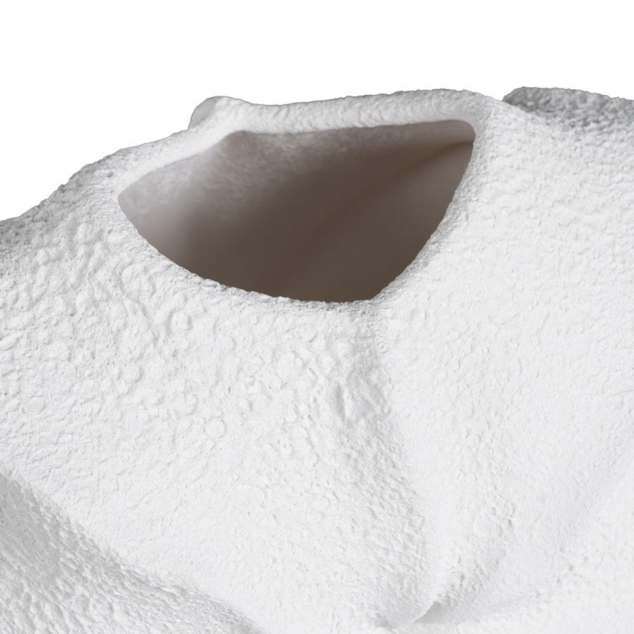 Vază decorativă lut alb formă ondulată [3]