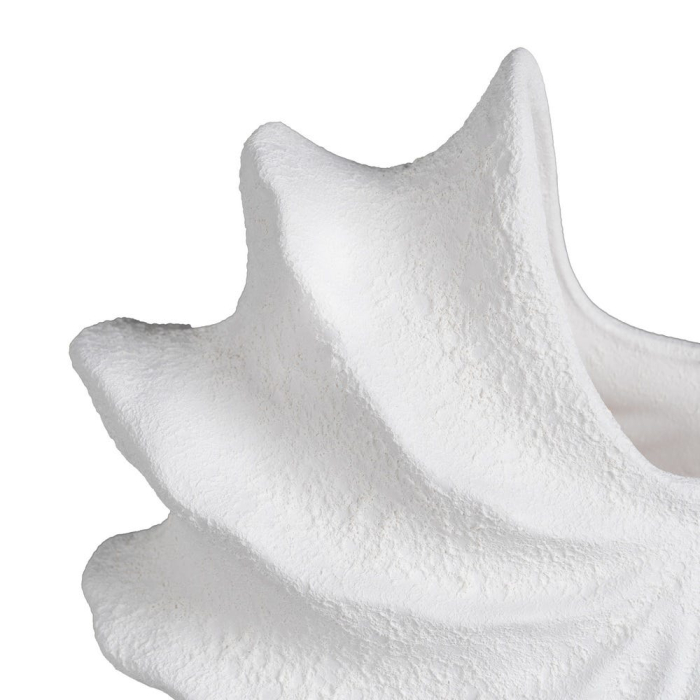 Vază decorativă lut alb scoică realizată manual [3]