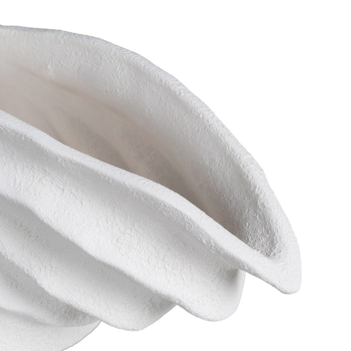 Vază decorativă lut alb scoică realizată manual [4]