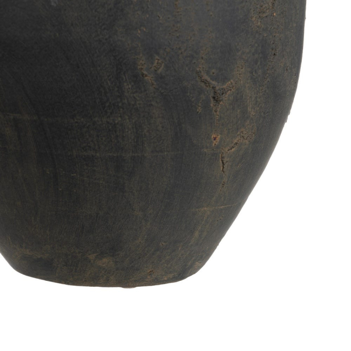 Vază decorativă din lut gri cu două toarte formă rotunjită [6]