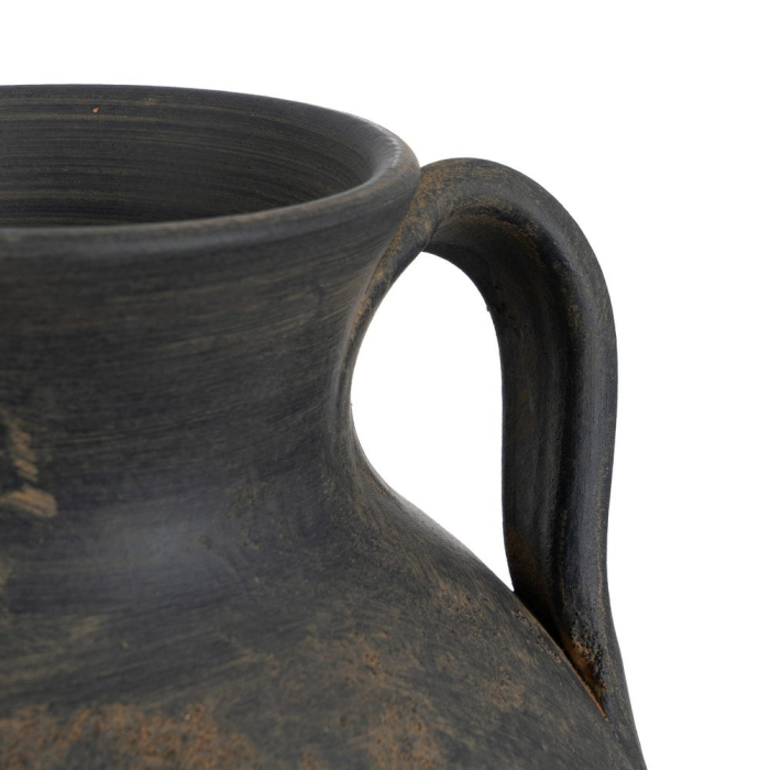 Vază decorativă din lut gri cu două toarte formă rotunjită [4]