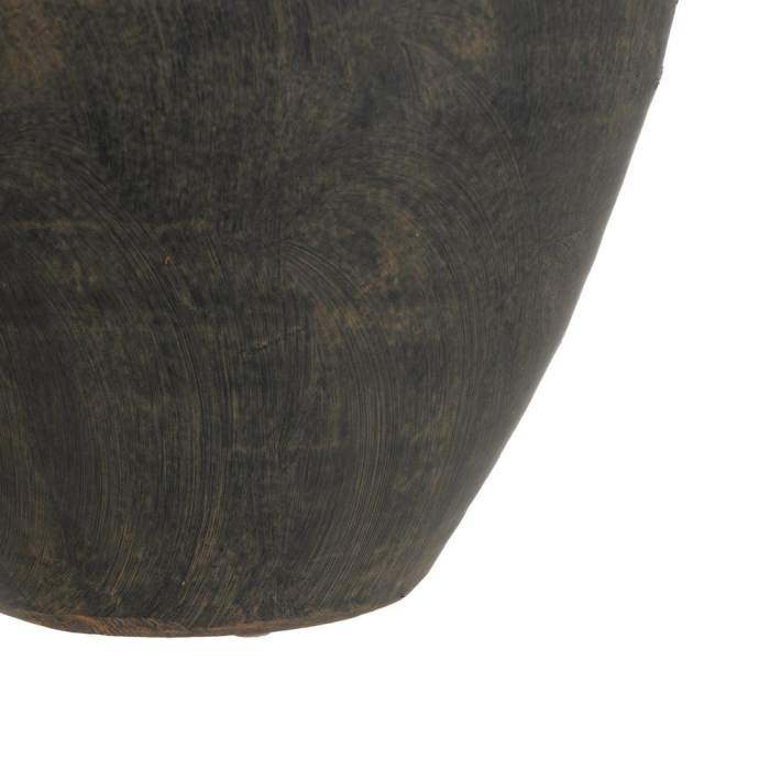 Vază decorativă din lut gri cu toartă laterală formă rotunjită [6]