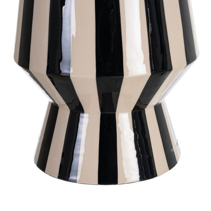 Vază decorativă din metal cu dungi verticale alb-negru geometrică [5]