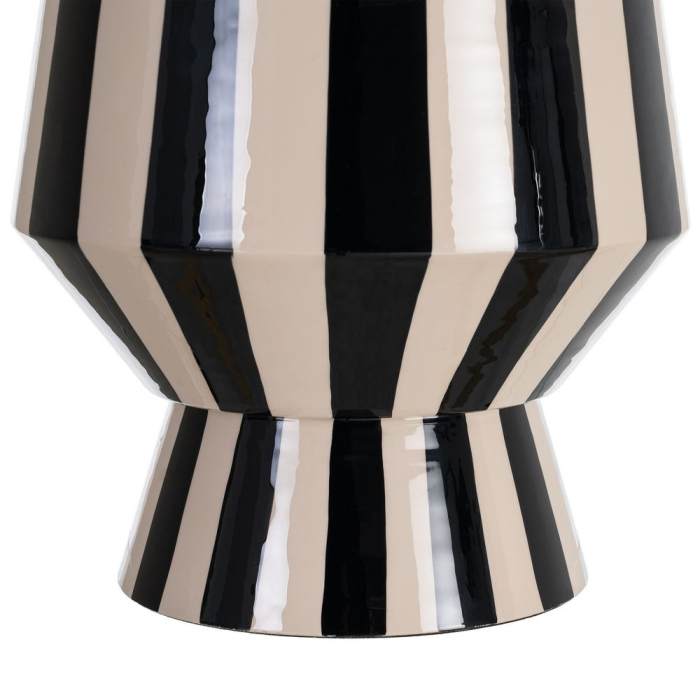 Vază decorativă din metal cu dungi verticale alb-negru volum compact [5]