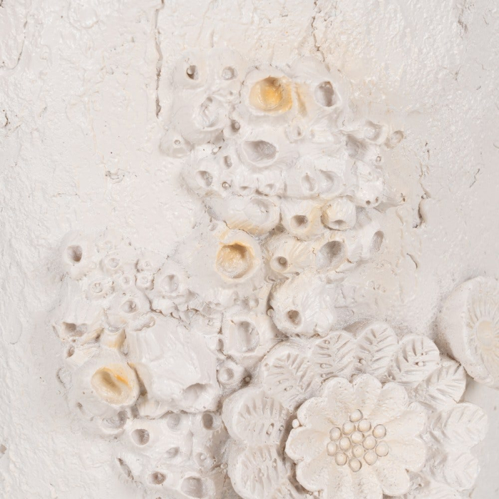 Vază decorativă din polirășină albă model coral reliefat formă alungită [4]