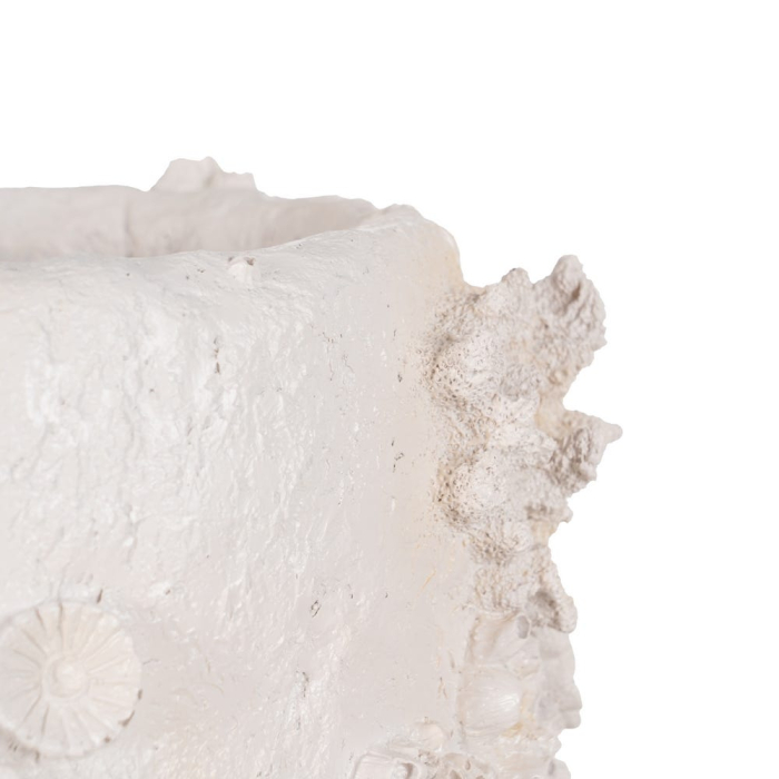 Vază decorativă din polirășină albă model coral reliefat formă alungită [5]