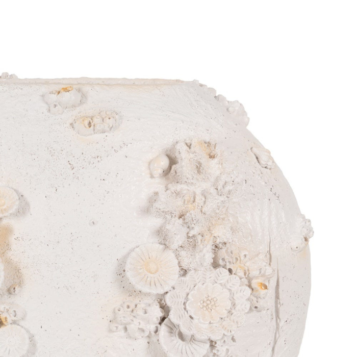 Vază decorativă din polirășină albă model coral reliefat formă ovală [5]