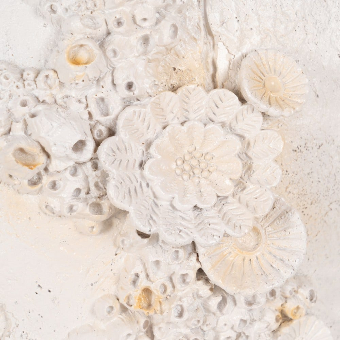 Vază decorativă din polirășină albă model coral reliefat formă ovală [4]