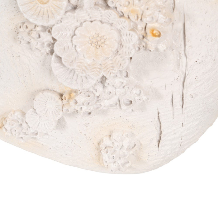 Vază decorativă din polirășină albă model coral reliefat formă ovală [6]