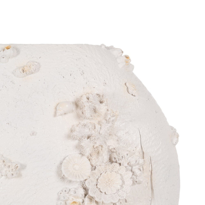 Vază decorativă din polirășină albă model coral reliefat formă ovală [5]