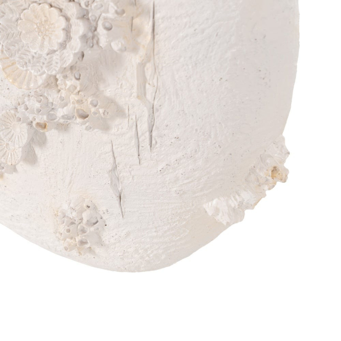 Vază decorativă din polirășină albă model coral reliefat formă ovală [6]