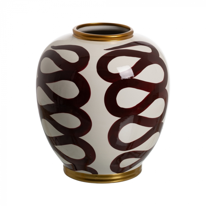 Vaza moderna portelan alb-maro pentru flori|Vaze decorative pentru spatii discrete si stilate [1]