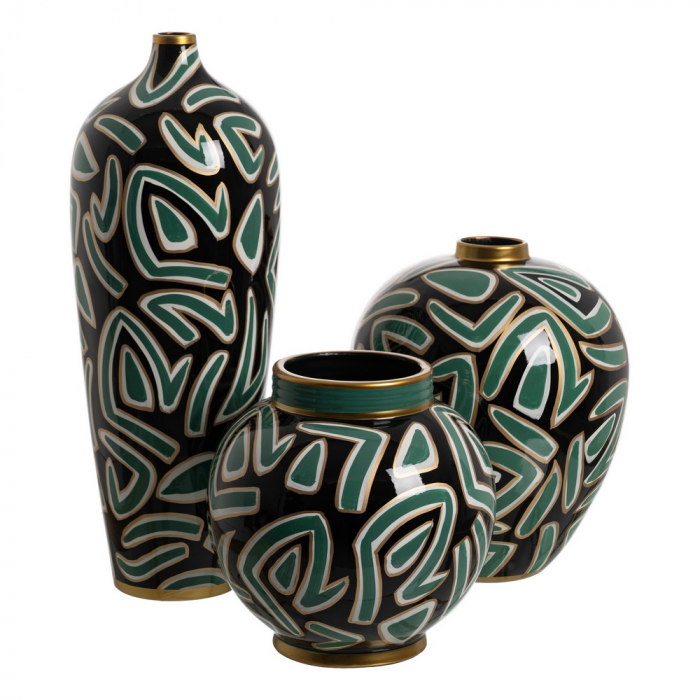 Vaza inalta negru-verde pentru decor rafinat|Vaze moderne pentru accente elegante [2]