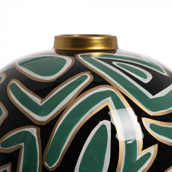 Vaza verde-negru portelan pentru decor artistic|Vaze naturale pentru interioare creative [4]