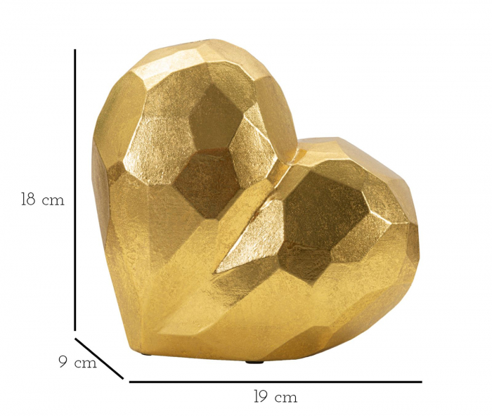 Vaza inima CreativDeco model geometric auriu [6]